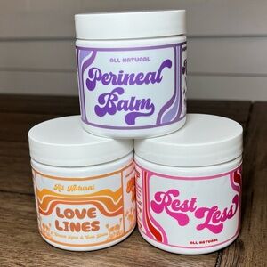 Happy Hive Postpartum Balm Set Perineal Love Lines Rest Less Natural Organic 3pc